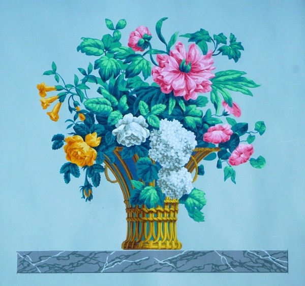 Zuber : série de 3 dessus de porte en papier peint de style Louis XVI