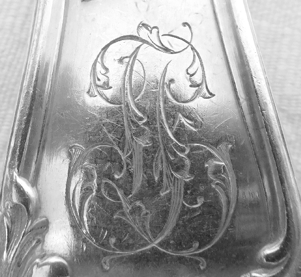 Hénin & Cie : ménagère en argent massif de style Louis XV, poinçon Minerve - 12 pièces