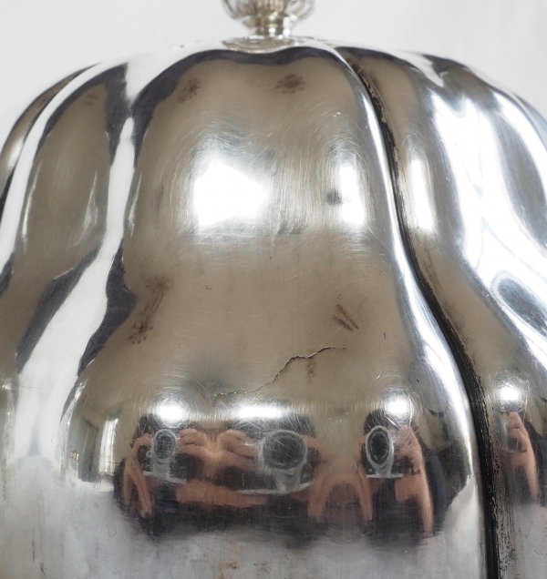 Cloche aux Armes Impériales par Christofle, métal argenté - époque Napoléon III