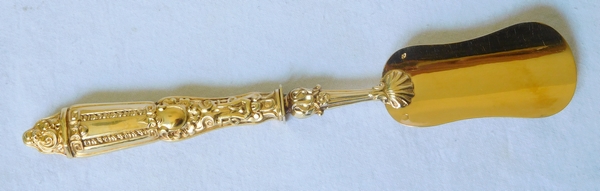 Cuillère à petits fours d'époque Napoléon III en vermeil, poinçon Minerve