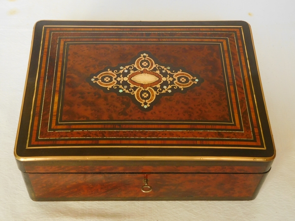 Grand coffret / boîte à bijoux en marqueterie, époque Napoléon III