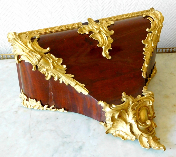 Nicolas Jean Marchand : console de cartel d'époque Louis XV acajou & bronze doré - Estampillée