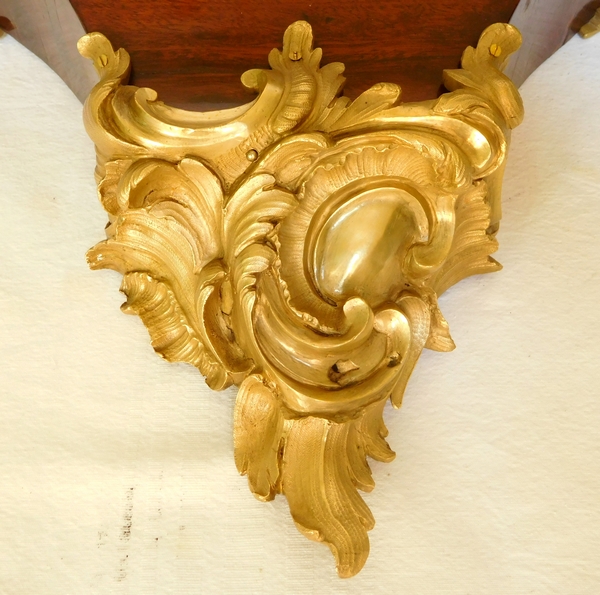 Nicolas Jean Marchand : console de cartel d'époque Louis XV acajou & bronze doré - Estampillée