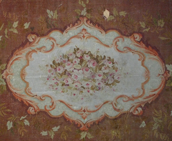 Grand tapis d'Aubusson de style Louis XV, époque XIXe Napoléon III - 447cm X 302cm