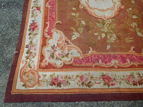 Grand tapis d'Aubusson de style Louis XV, époque XIXe Napoléon III - 447cm X 302cm