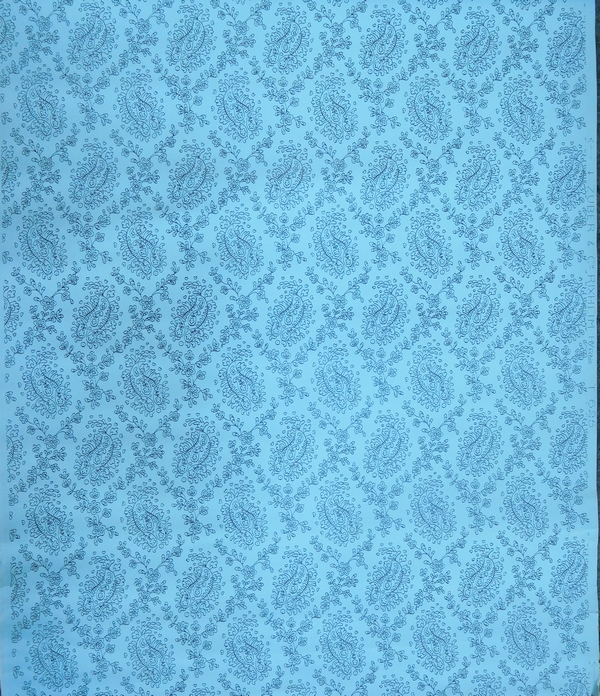 Zuber : Lot de papier peint gouaché bleu ciel décor XVIIIe état neuf, 30 rouleaux (années 1900-1930)