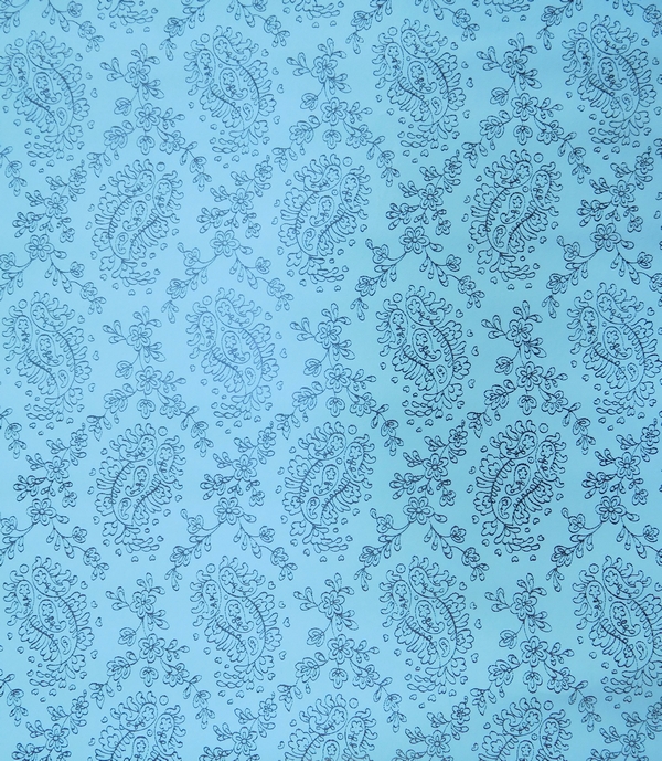 Zuber : Lot de papier peint gouaché bleu ciel décor XVIIIe état neuf, 30 rouleaux (années 1900-1930)