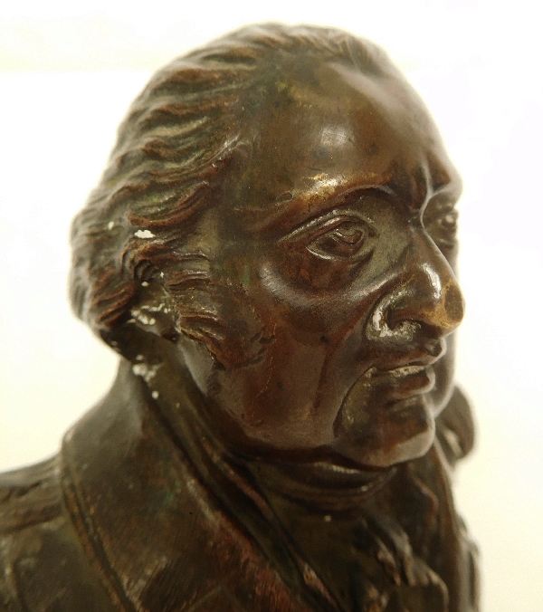 Presse-papier royaliste : buste de Louis XVIII en bronze, époque Restauration