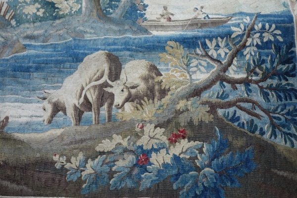 Grande tapisserie d'Aubusson polychrome d'époque Louis XVI d'après Boucher et JJ Dumons 256cm x 358cm