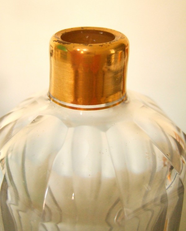 Carafe à liqueur en cristal de Baccarat doré à l'or fin, modèle Malmaison
