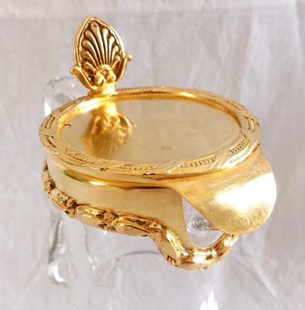 Paire de pichets en cristal de Baccarat et vermeil (argent massif) - modèle Jeux d'Orgues - poinçon Minerve