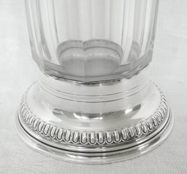 Paire de grands vases en cristal de Baccarat modèle Malmaison - 27,5cm