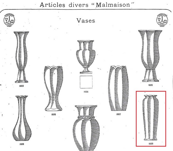Paire de grands vases en cristal de Baccarat modèle Malmaison - 27,5cm
