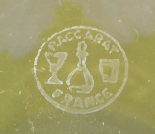 Paire de verres à dents en cristal de Baccarat, modèle Richelieu overlay vert, - signés