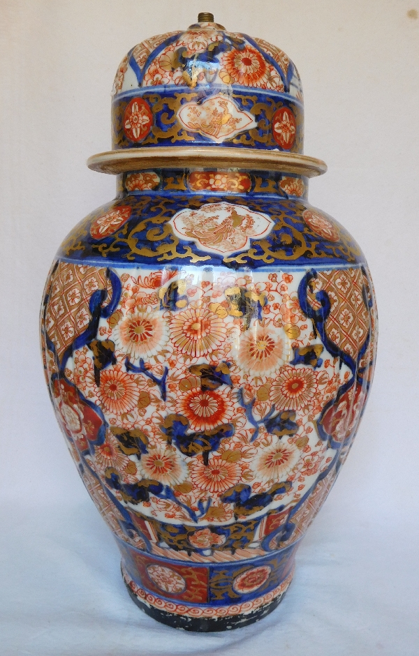 Lampe potiche en porcelaine Imari, Japon, époque XIXe Napoleon III