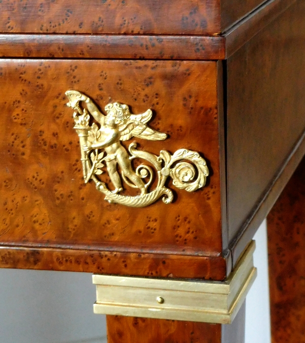 Bureau de dame - coiffeuse d'époque Empire Restauration en loupe