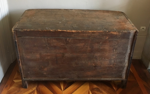 Jean Mathieu Chevallier : commode d'époque Régence Louis XV en bois de violette - estampille