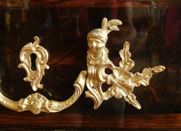 Jean Mathieu Chevallier : commode d'époque Régence Louis XV en bois de violette - estampille