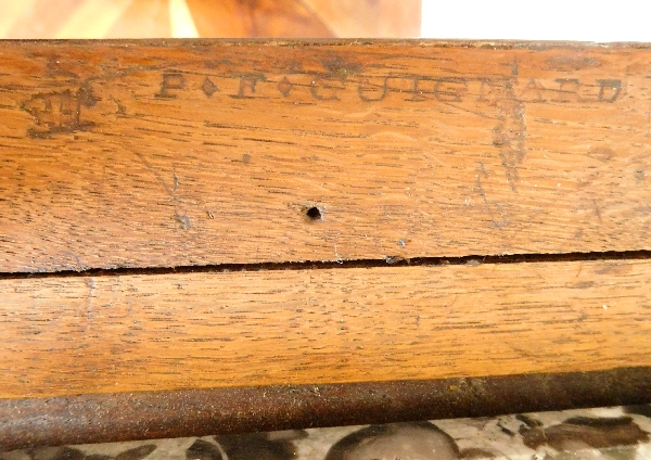 Commode d'époque Louis XVI en marqueterie, estampille de Pierre François Guignard