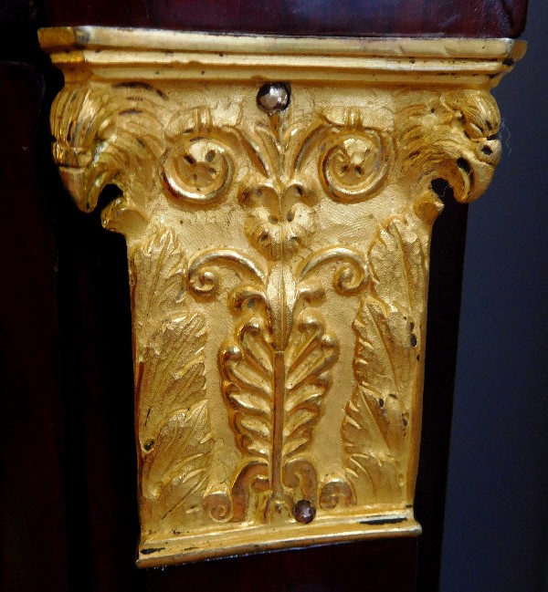 Meuble de voyage, commode console en acajou et bronze doré, époque Empire