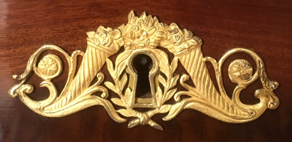 Console d'époque Consulat Empire en acajou et bronzes dorés au mercure