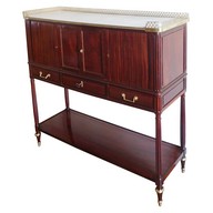 Console desserte en acajou d'époque Louis XVI, fin XVIIIe siècle