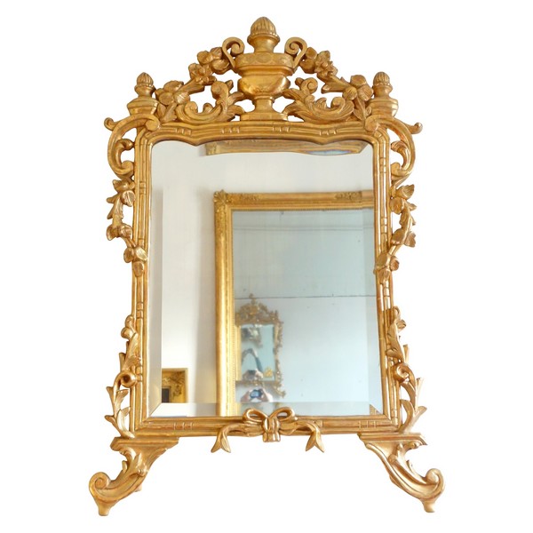 Miroir en bois doré, travail provencal d'époque Louis XV - Transition - 96cm x 60cm
