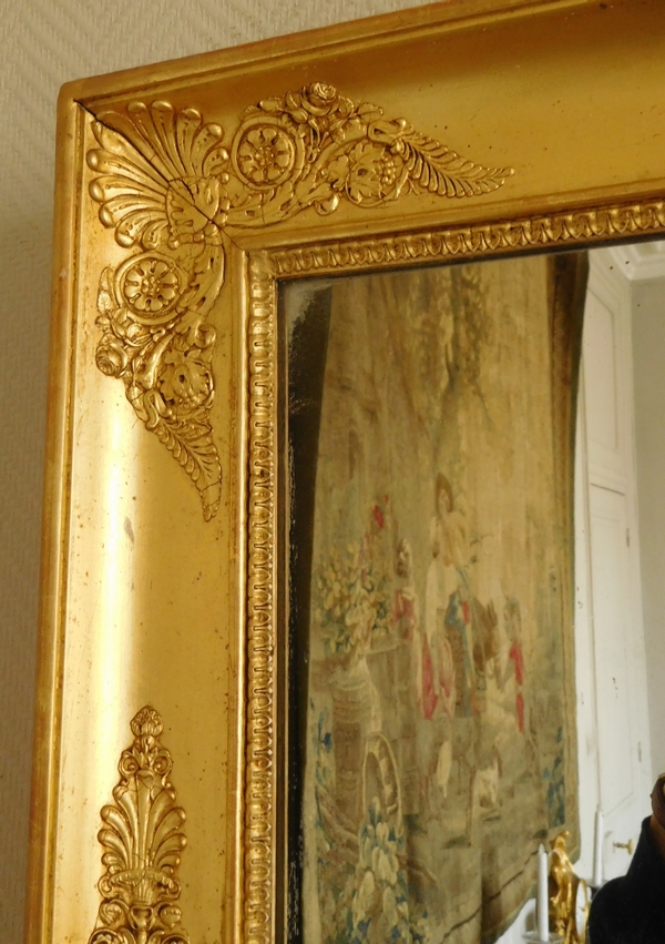 Miroir d'époque Empire Restauration en bois doré, glace au mercure - 67cm x 88cm