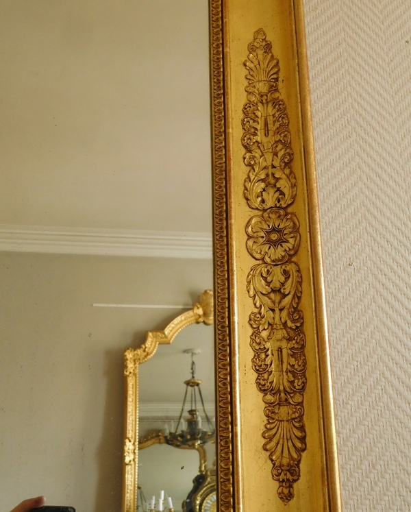 Miroir d'époque Empire Restauration en bois doré, glace au mercure - 67cm x 88cm