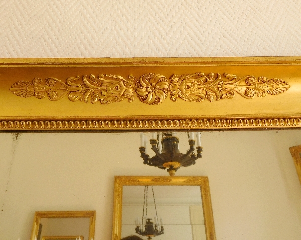 Miroir d'époque Empire en bois doré, glace au mercure