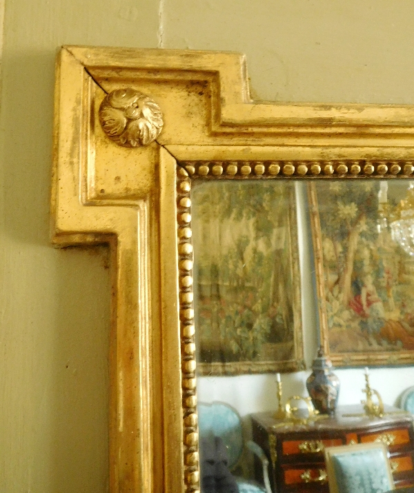 Trumeau de boiserie en bois doré et laqué à huile sur toile XVIIIe, époque Louis XVI 134cm x 190cm