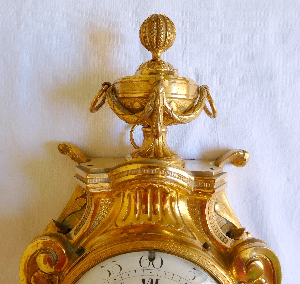 Cartel d'alcôve à sonnerie à la demande, bronze doré, époque Louis XVI