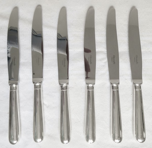 Couteau de table en métal argenté Christofle, modèle Albi