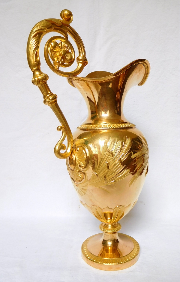 Grande aiguière et son bassin en laiton doré à l'or fin - époque 1840