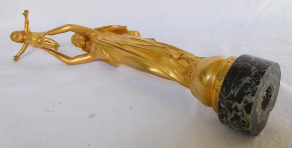 Barbedienne : Vierge d'Albert, Vierge à l'Enfant en bronze doré - 28cm
