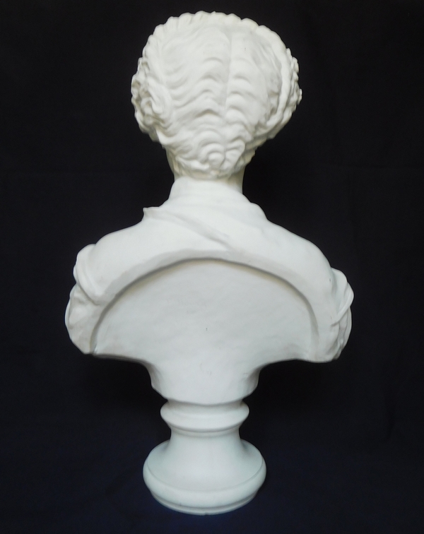 Paul L. Houry : buste de jeune fille en biscuit d'après la cruche cassée de Greuze, style Louis XVI