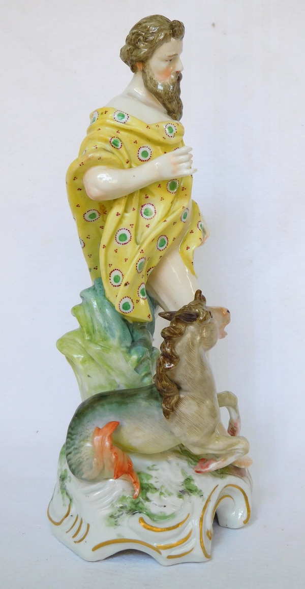 Statuette en porcelaine de Saxe - Poséidon dieu de la mer - époque XIXe siècle - Sitzendorf
