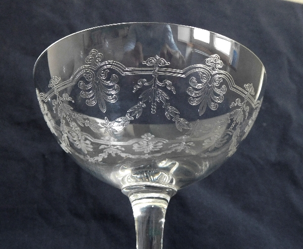 Coupe à champagne en cristal de Baccarat, modèle Beauharnais