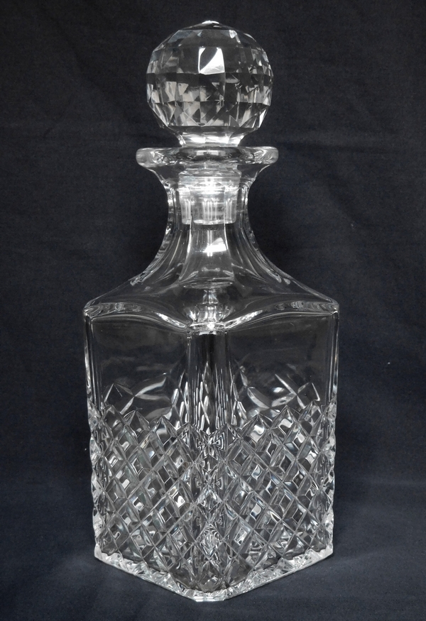 Flacon / carafe à whisky ou cognac en cristal de Baccarat, modèle Burgos - signé
