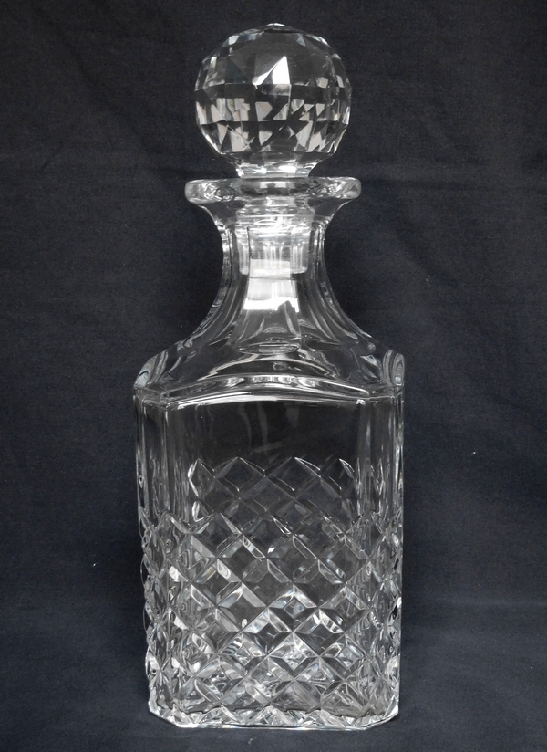 Flacon / carafe à whisky ou cognac en cristal de Baccarat, modèle Burgos - signé