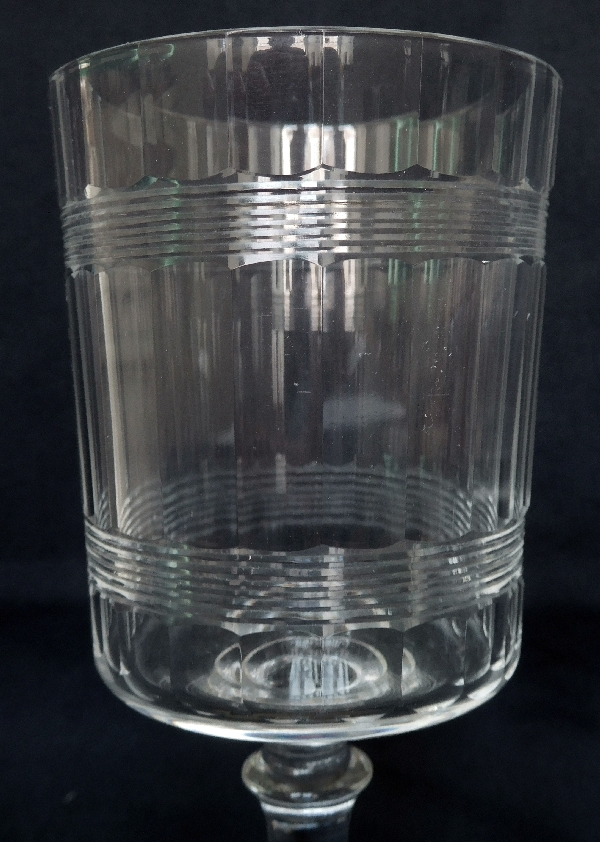 Verre à eau en cristal de Baccarat, modèle proche de Chicago à double filet - 14,8cm