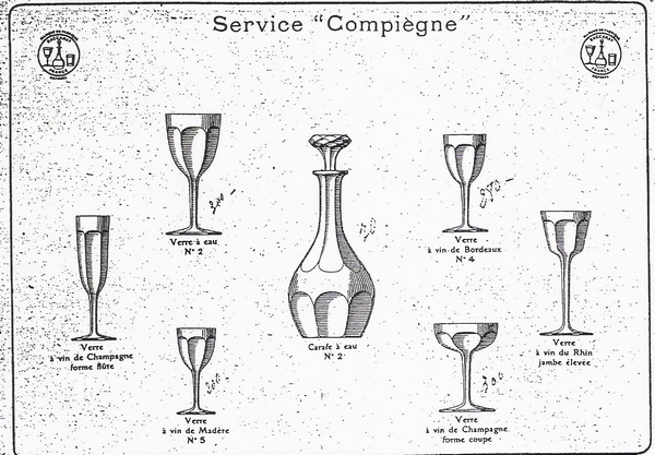 Verre à vin en cristal de Baccarat, modèle Compiègne - 14,2cm