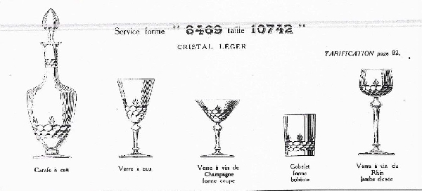 Verre à vin en cristal de Baccarat, modèle à écailles et palmettes - 11,1cm