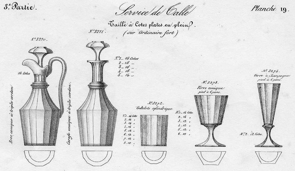 Verre à eau en cristal de Baccarat taillé à pans coupés, époque Restauration vers 1840 - 14,8cm