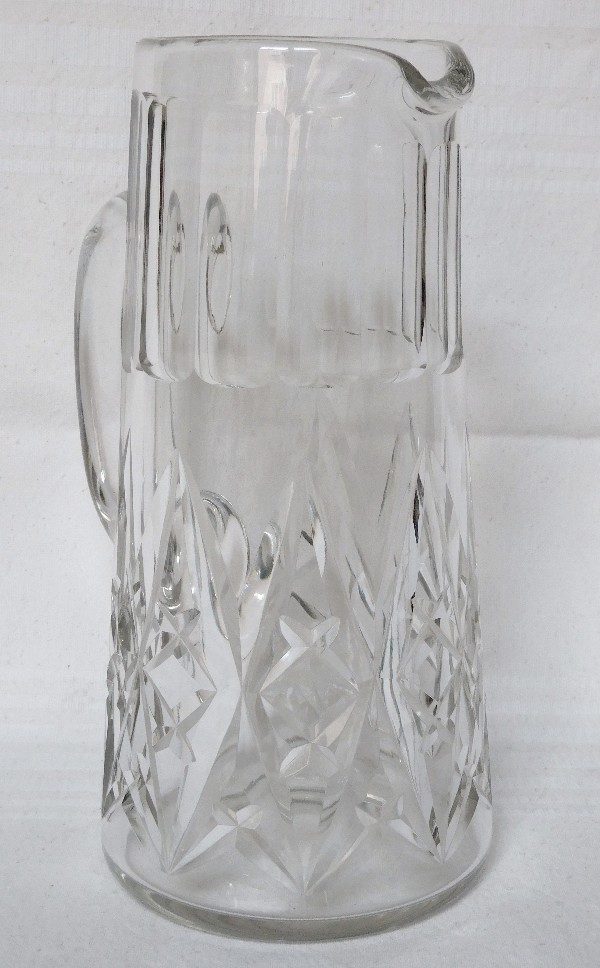 Pichet / broc / carafe à eau en cristal de Baccarat, modèle Harfleur - signé
