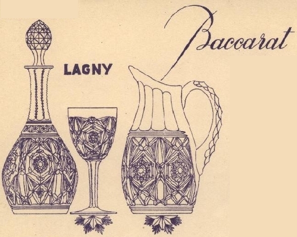 Carafe à vin du Rhin en cristal de Baccarat overlay violine, modèle Lagny