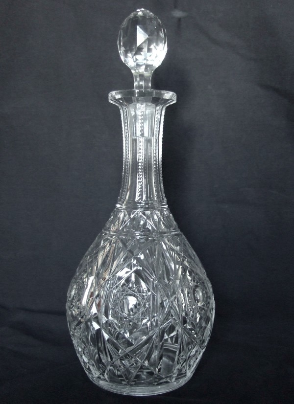 Carafe à vin en cristal de Baccarat, modèle Lagny - signée - 28cm