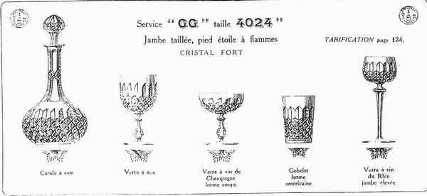 Verre à vin en cristal de Baccarat, modèle Libourne (modèle GG) - 12,5cm