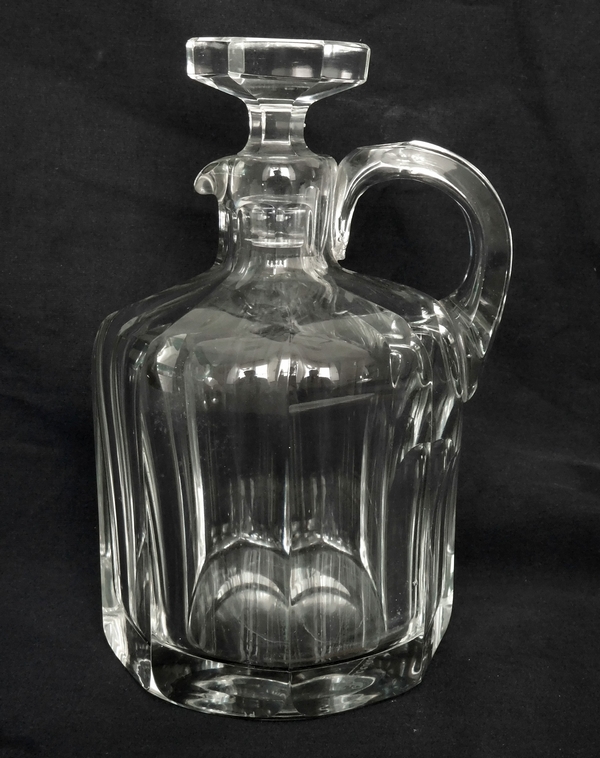 Broc / flacon à whisky en cristal de Baccarat taillé, modèle Malmaison - signé