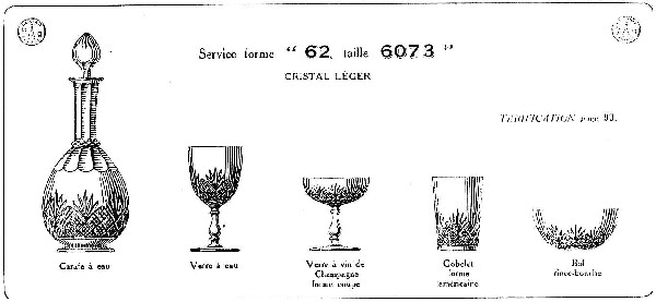 Verre à vin rouge en cristal de Baccarat, modèle à palmettes et jambe gondole - modèle Douai - 12,3cm